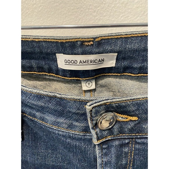 GOOD AMERICAN The Pom Pom Good Boot Crop Jeans Size 16 - Picture 3 of 7